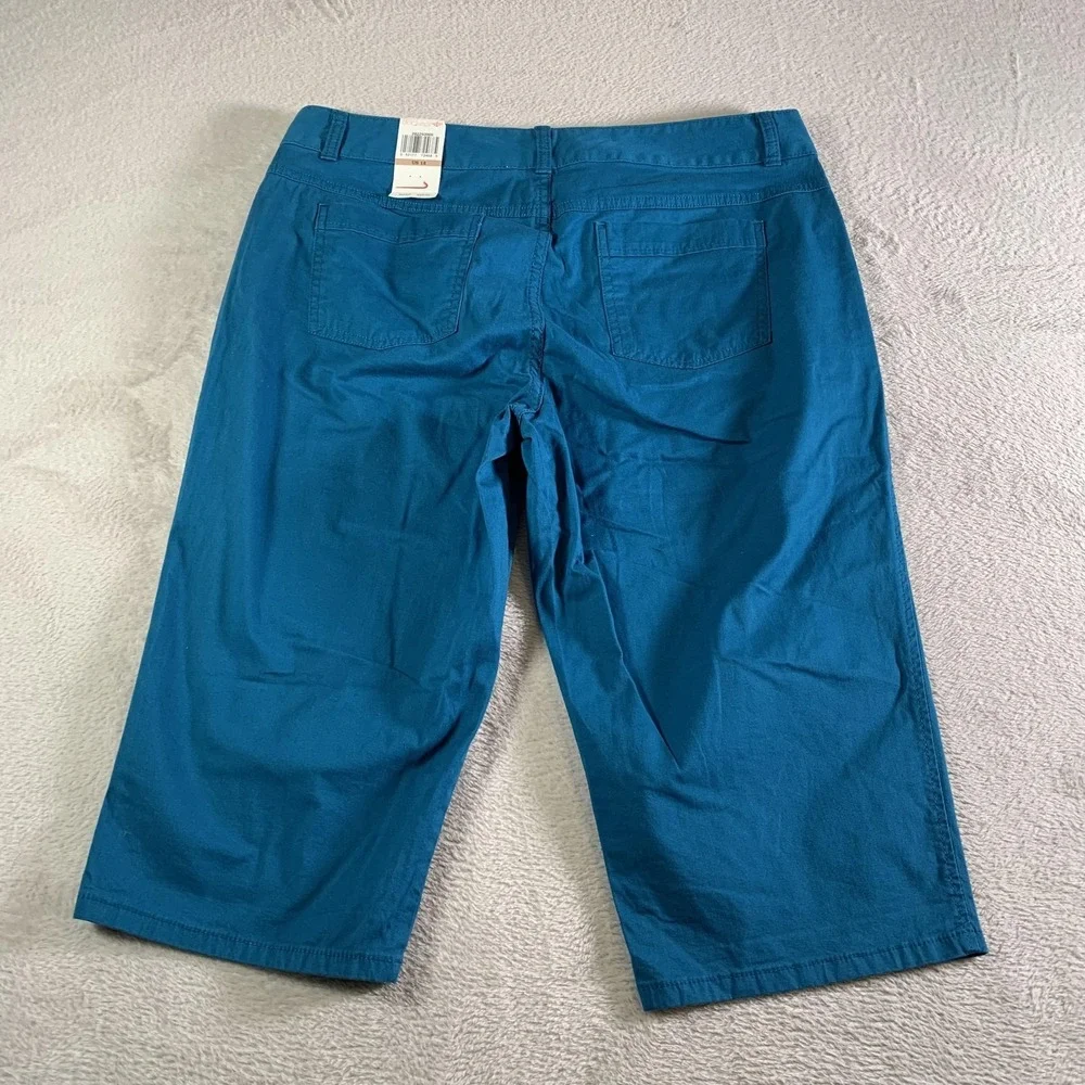 Dockers Pants Womens 12 Blue 5-Pocket Truly Slimming Capri Stretch Twill NEW‎ - Picture 11 of 13
